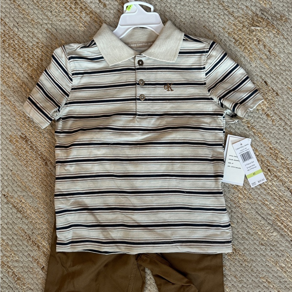 NWT Calvin Klein Kids Polo and Shorts Set